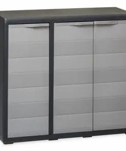 vidaXL Garden Storage Cabinet with 2 Shelves Black and Grey