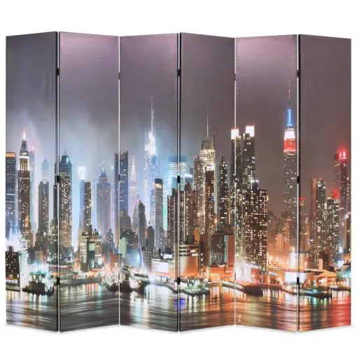 vidaXL Folding Room Divider 228×180 cm New York by Night