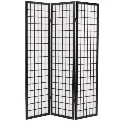 vidaXL Folding 3-Panel Room Divider Japanese Style 120×170 cm Black