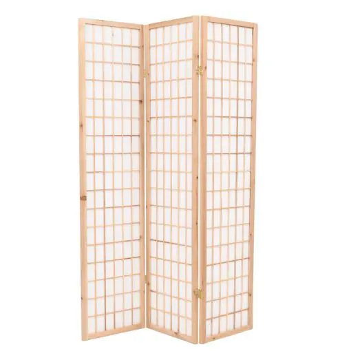 vidaXL Folding 3-Panel Room Divider Japanese Style 120×170 cm Natural