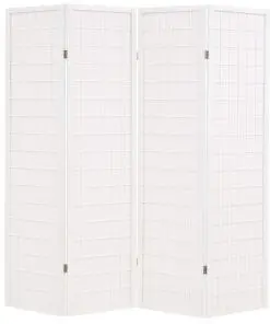 vidaXL Folding 4-Panel Room Divider Japanese Style 160×170 cm White