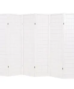 vidaXL Folding 6-Panel Room Divider Japanese Style 240×170 cm White