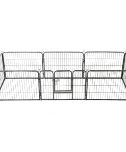 vidaXL Dog Playpen 8 Panels Steel 80×60 cm Black