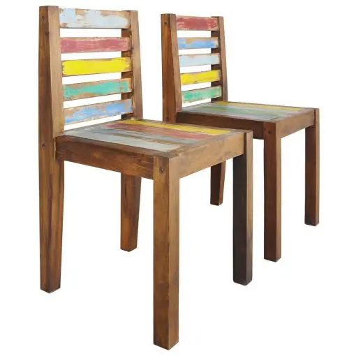 vidaXL Dining Chairs 2 pcs Solid Reclaimed Boat Wood