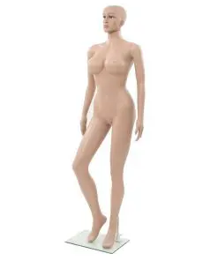 vidaXL Sexy Female Mannequin with Glass Base Beige 180 cm