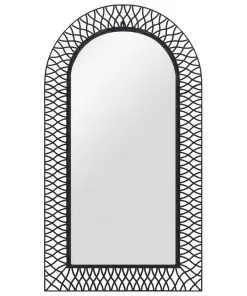 vidaXL Wall Mirror Arched 60×110 cm Black