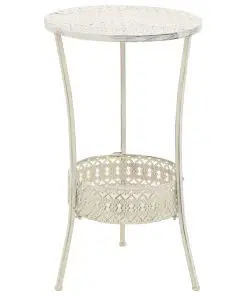 vidaXL Bistro Table Vintage Style Round Metal 40×70 cm White