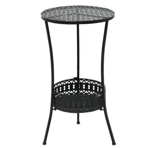 vidaXL Bistro Table Black 40×70 cm Metal