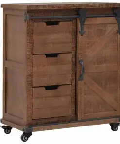 vidaXL Storage Cabinet Solid Fir Wood 64×33.5×75 cm Brown