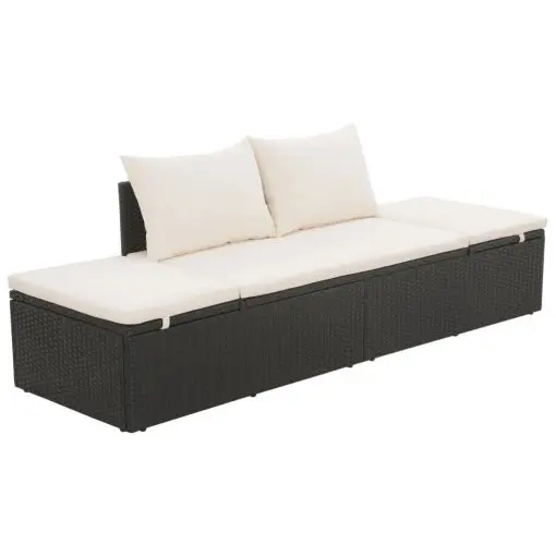 vidaXL Garden Bed Black 195×60 cm Poly Rattan