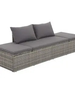 vidaXL Garden Bed Grey 195×60 cm Poly Rattan