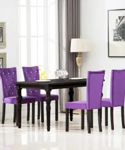 vidaXL Dining Chairs 4 pcs Purple Velvet