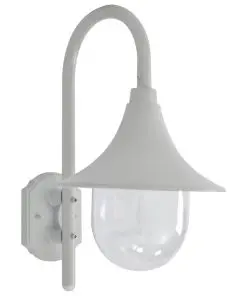 vidaXL Garden Wall Lamp E27 42 cm Aluminium White