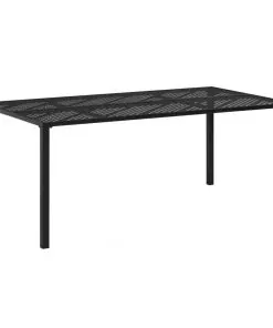 vidaXL Garden Table Black 180x90x72 cm Steel