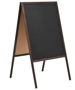 vidaXL Double-sided Blackboard Cedar Wood Free Standing 60×80 cm