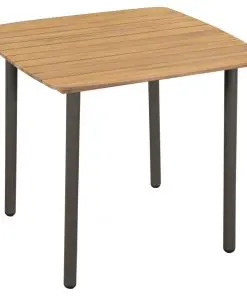 vidaXL Garden Table 80x80x72cm Solid Acacia Wood and Steel