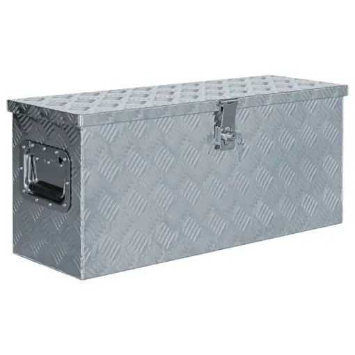 vidaXL Aluminium Box 76.5x265x33 cm Silver
