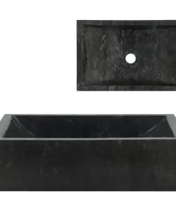 vidaXL Sink 45x30x12 cm Marble Black