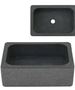 vidaXL Sink 45x30x15 cm Riverstone Black