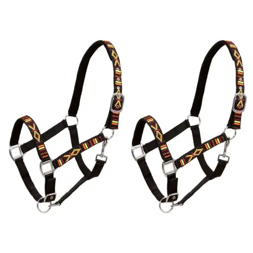 vidaXL Head Collars 2 pcs for Horse Nylon Size Full Black