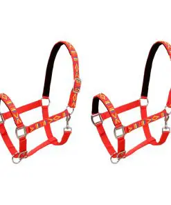 vidaXL Head Collars 2 pcs for Horse Nylon Size Cob Red