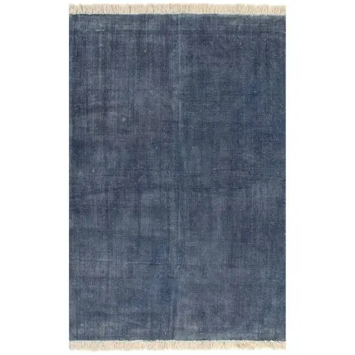 vidaXL Kilim Rug Cotton 120×180 cm Blue