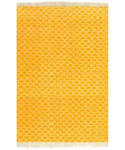vidaXL Kilim Rug Cotton 120×180 cm with Pattern Yellow