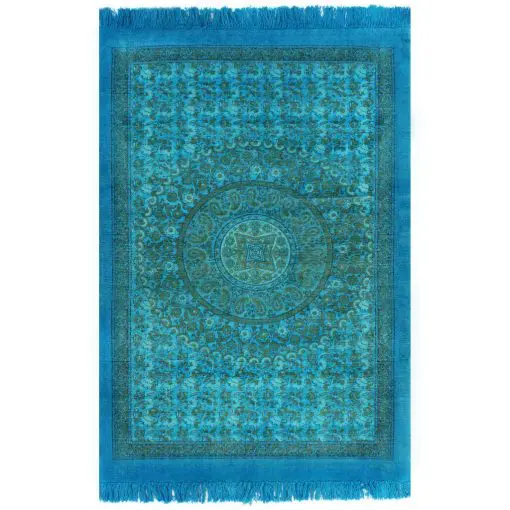 vidaXL Kilim Rug Cotton 120×180 cm with Pattern Turquoise