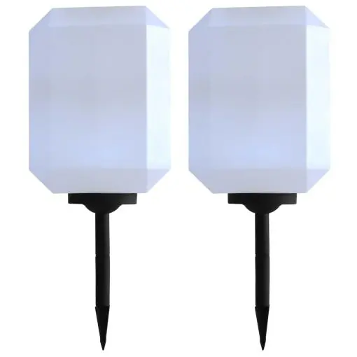 vidaXL Outdoor Solar Lamps 2 pcs LED 30 cm White