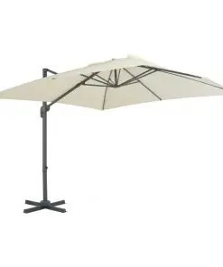 vidaXL Cantilever Umbrella with Aluminium Pole 300×300 cm Sand