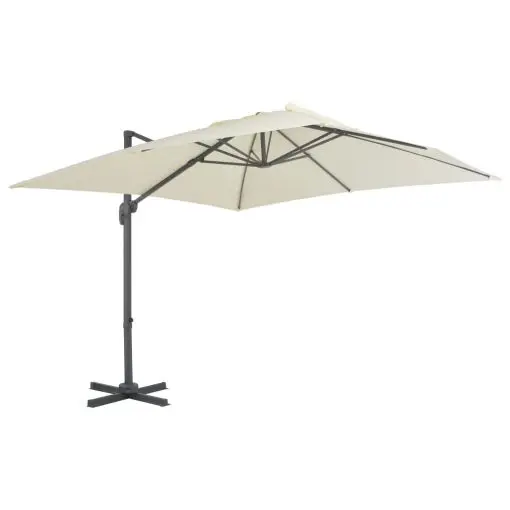 vidaXL Cantilever Umbrella with Aluminium Pole 300×300 cm Sand