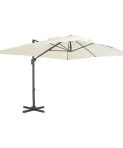vidaXL Cantilever Umbrella with Aluminium Pole 400×300 cm Sand