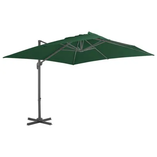 vidaXL Cantilever Umbrella with Aluminium Pole 400×300 cm Green