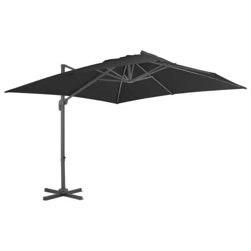 vidaXL Cantilever Umbrella with Aluminium Pole 300×300 cm Anthracite