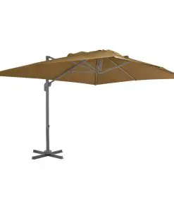 vidaXL Cantilever Umbrella with Aluminium Pole 400×300 cm Taupe