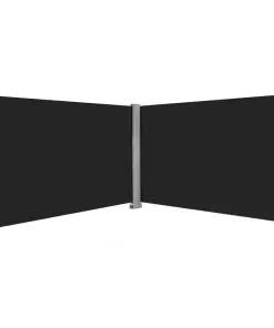 vidaXL Retractable Side Awning 200×600 cm Black