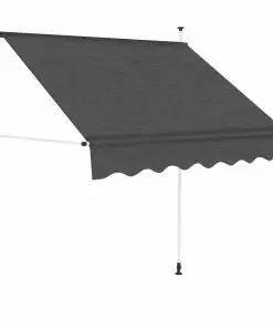 vidaXL Manual Retractable Awning 150 cm Anthracite