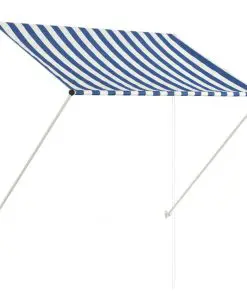 vidaXL Retractable Awning 150×150 cm Blue and White
