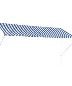 vidaXL Retractable Awning 300×150 cm Blue and White