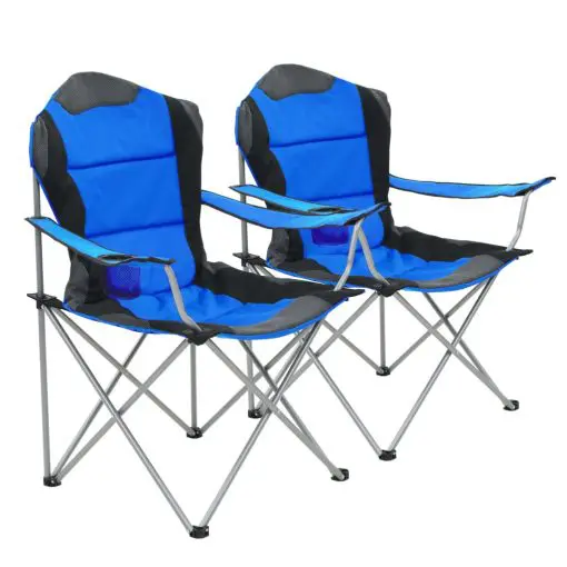 vidaXL Folding Camping Chairs 2 pcs 96x60x102 cm Blue