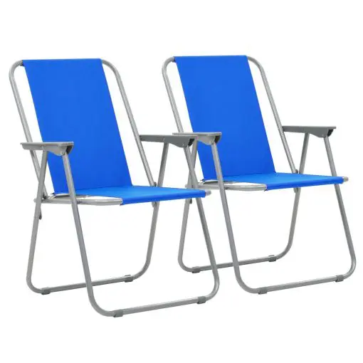 vidaXL Folding Camping Chairs 2 pcs 52x59x80 cm Blue