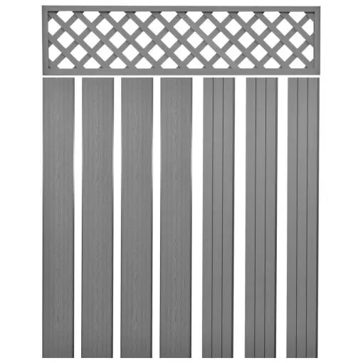 vidaXL Replacement Fence Boards WPC 7 pcs 170 cm Grey