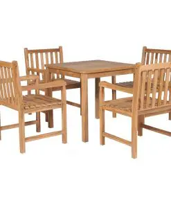 vidaXL 5 Piece Outdoor Dining Set Solid Teak Wood