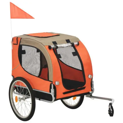 vidaXL Dog Bike Trailer Orange and Brown