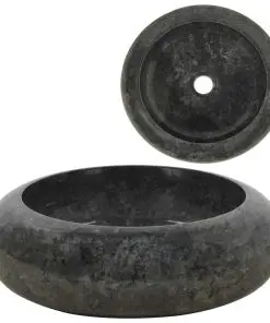 vidaXL Sink 40×12 cm Marble Black