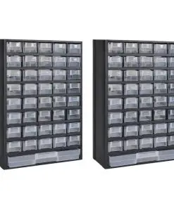 vidaXL 41-Drawer Storage Cabinet Tool Box 2 pcs Plastic