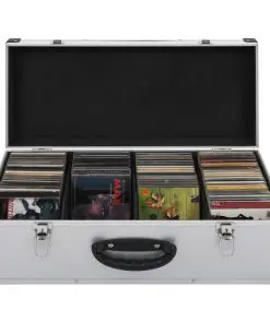 vidaXL CD Case for 80 CDs Aluminium ABS Silver