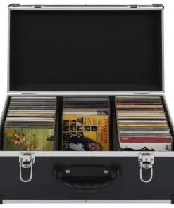vidaXL CD Case for 60 CDs Aluminium ABS Black