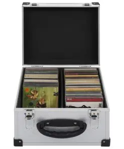 vidaXL CD Case for 40 CDs Aluminium ABS Silver