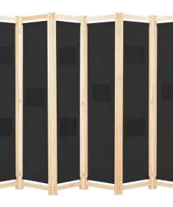 vidaXL 6-Panel Room Divider Black 240x170x4 cm Fabric
